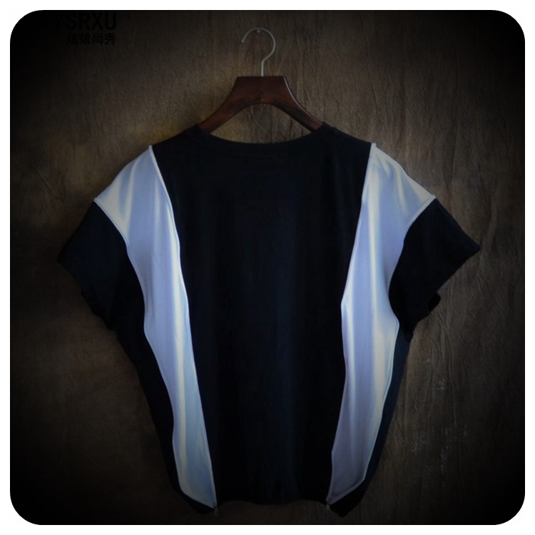 Personality-Loose-Short-Sleeve-T-Shirt-Zipper-Decoration-Adjustable-Size-of-Clothes-Fashion-Round-Co-32356572904