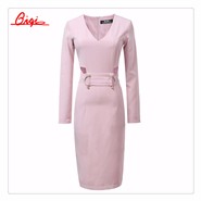 Qiqi-Summer-Elegant-Women-Business-Dress-V-neck-Sexy-Split-black-OL-Office-Work-Tunic-Bodycon-Sheath-32701565468