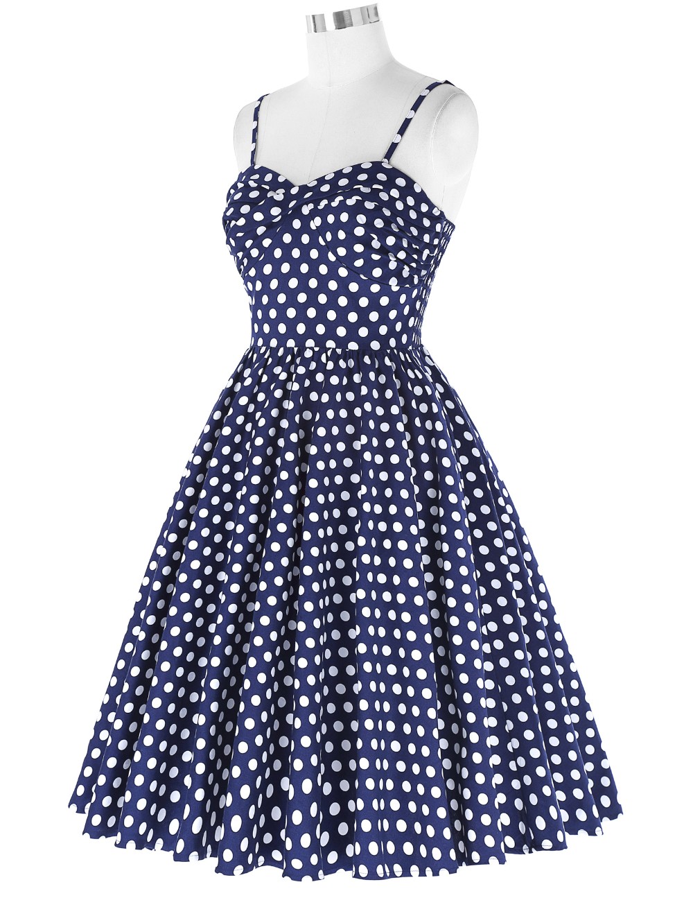 Retro-Vintage-Spaghetti-Straps-Polka-Dots-Flared-A-Line-Cotton-Party-Picnic-Dress-Navy-Blue-Plus-Siz-32778499258