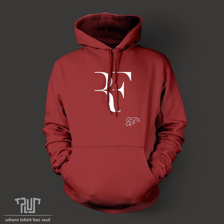 Roger-Federer-signature-RF-logo-perfect--men-unisex-pullover-hoodie-Sweatshirt-103oz-weight-fleece-o-1406084423