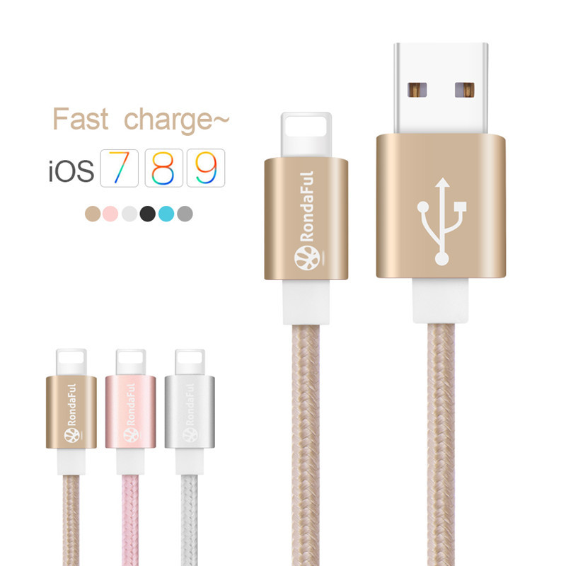 RondaFul-1M-Metal-Weave-USB-Charging-Cable-for-iPhone-5-5S-5C-6-6s-Plus-7-Nyon-Braid-Cord-Line-for-I-32718288548