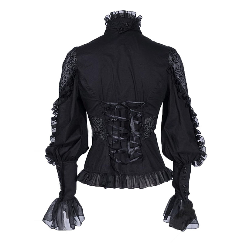 Rosetic-Gothic-Chiffon-Shirts-Spring-Black-Long-Sleeve-Slim-Hollow-Lace-Fall-Long-Sleeve-Stand-Colla-32796378028