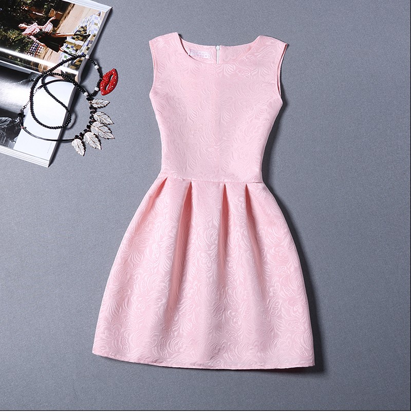 S-2XL-2018-New-Spring-Summer-Dress-O-neck-Sleeveless-Solid-Color-Party-Women-Dresses-Ball-Gown-Base--32640276157