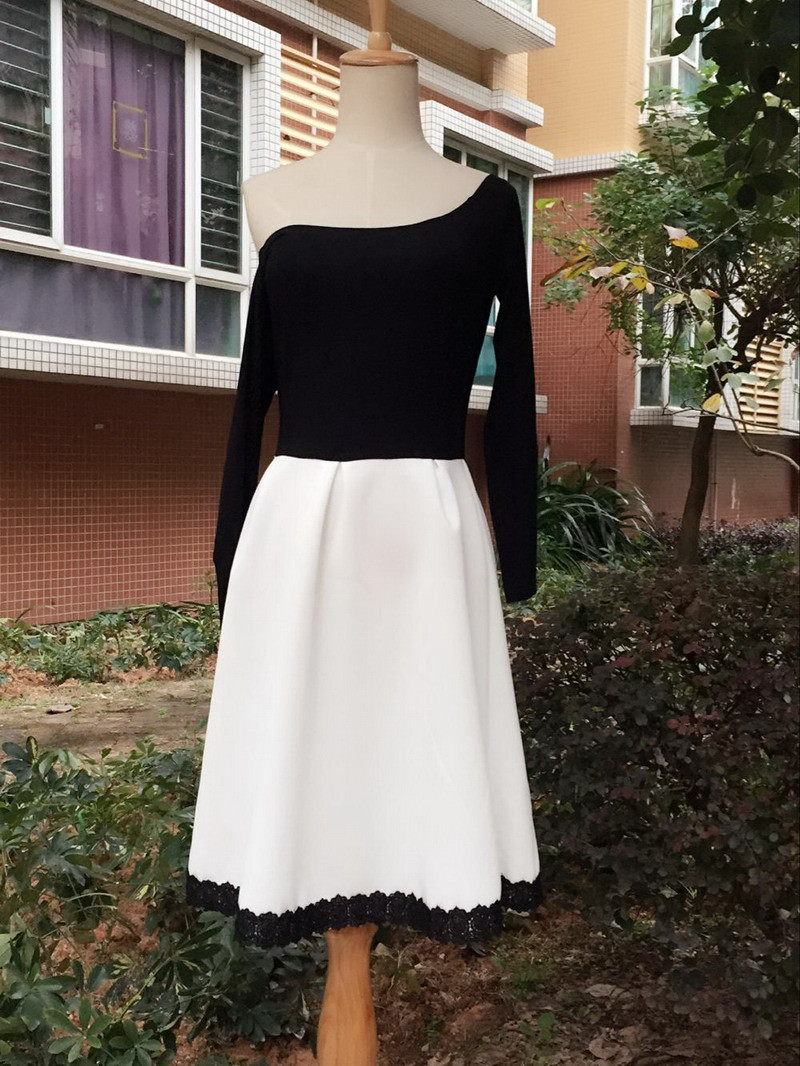 S-5XL-White-and-Black-Patchwork-Color-Dress-for-Women-Retro-A-Line-Girl-Casual-Robe-Femme-Tunic-Full-32543827190