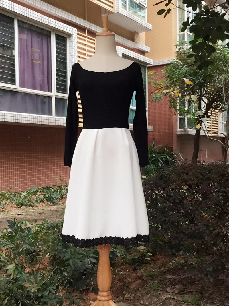 S-5XL-White-and-Black-Patchwork-Color-Dress-for-Women-Retro-A-Line-Girl-Casual-Robe-Femme-Tunic-Full-32543827190