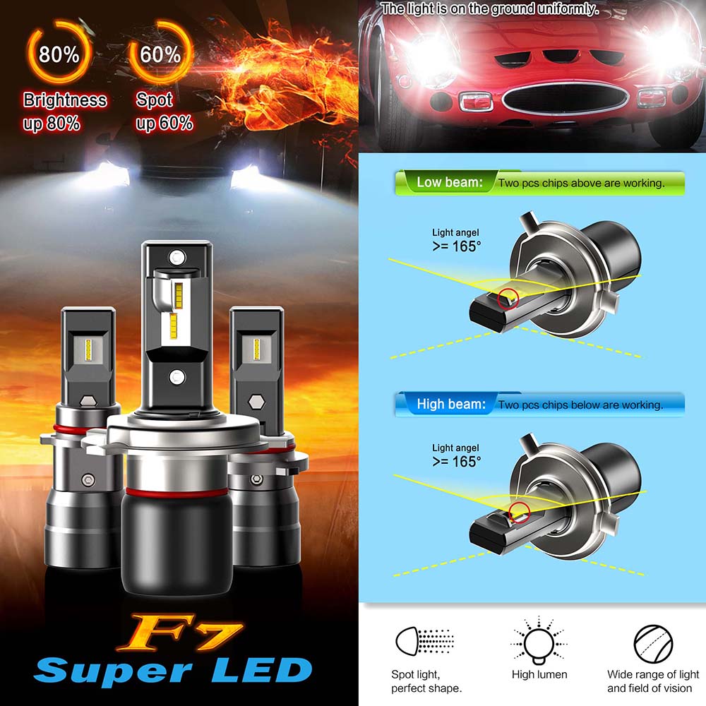 SEALIGHT-70W-8000LM-6000K-12V-Auto-Car-LED-Headlight-H4-H1-H7-H8-H11-9005-HB2-HB3-9003-Hi-Lo-Beam-H4-32715687970