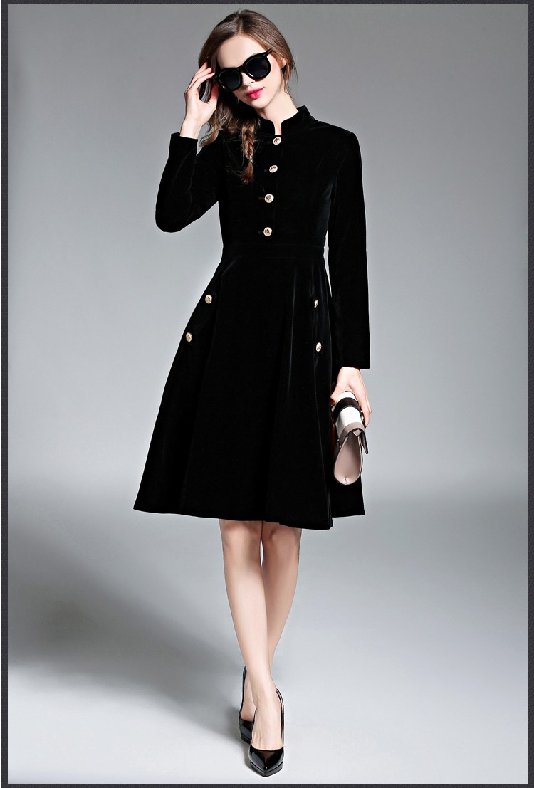 SMTHMA-2017--Autumn-and-winter-Runway-Velvet-Retro--fashion-elegant-self-cultivation-dress-32759655403