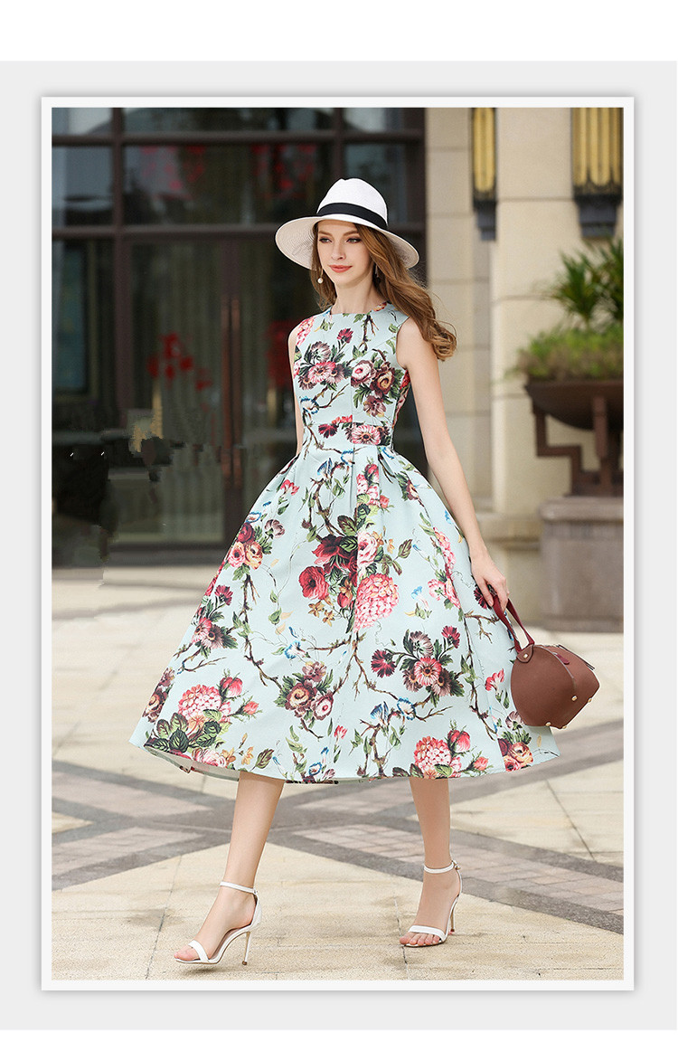 SMTHMA-HIGH-QUALITY-New-Fashion-2017-Designer-Runway-Dress-Women39s-Sleeveless-Noble-Floral-Printed--32800213466