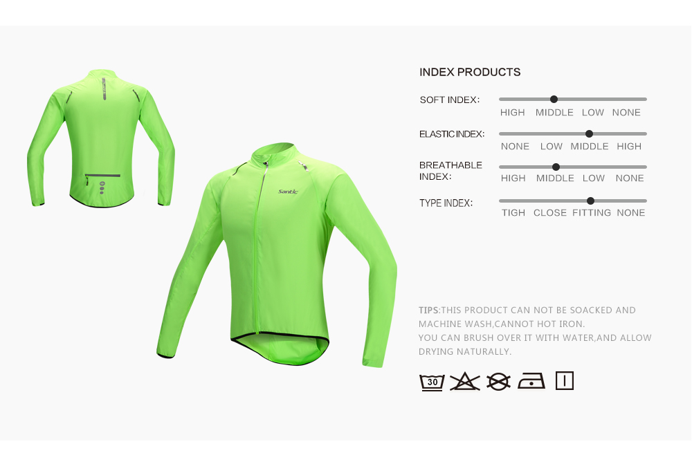 Santic-Men39s-Cycling-Rain-Coat-Jersey-Bicycle-Windproof-Jacket-Waterproof-Skin-Coat-Green-M5C07015V-32576305052