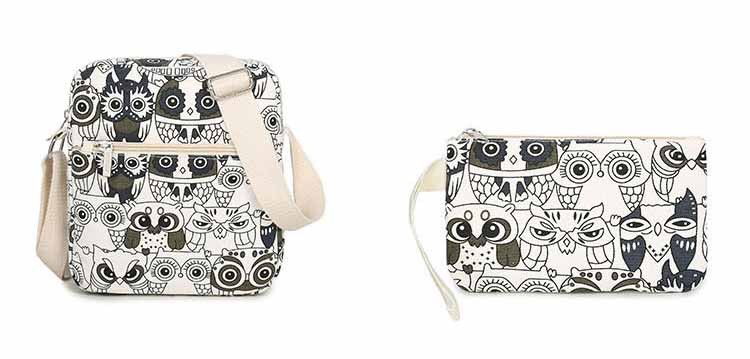 Set-Backpack-Women-Animal-Owl-Printing-Backpack-Canvas-Bookbags-School-Backpacks-Bags-for-Teenage-gi-32710627080