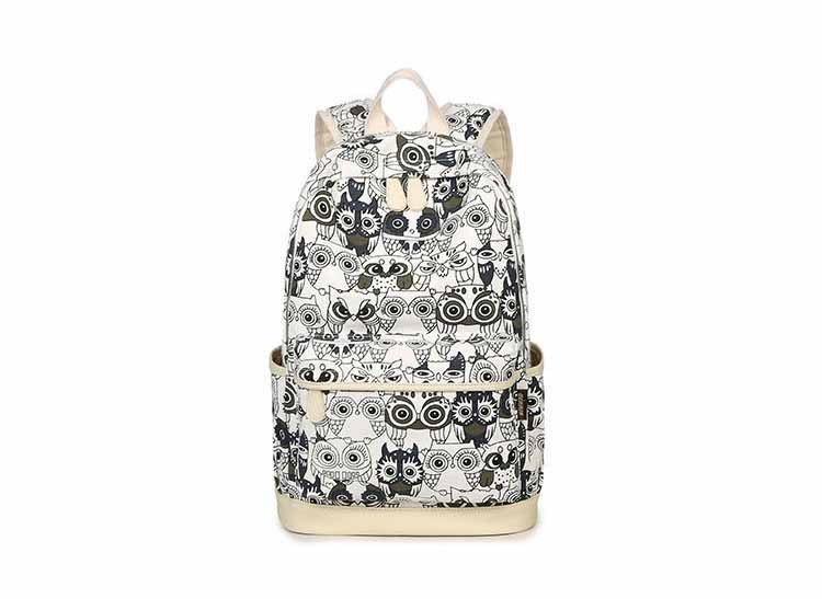 Set-Backpack-Women-Animal-Owl-Printing-Backpack-Canvas-Bookbags-School-Backpacks-Bags-for-Teenage-gi-32710627080