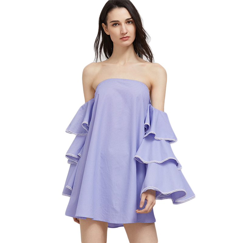 SheIn-Boho-Blue-Contrast-Lace-Trim-Layered-Ruffle-Sleeve-Off-The-Shoulder-Beach-Dress-Women-Spring-L-32796311713