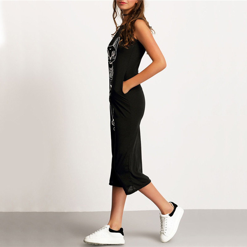 SheIn-Long-Summer-Dresses-2016-Fashion-Women-Clothing-Casual-Black-Sleeveless-Round-Neck-Cat-Print-S-32639539936