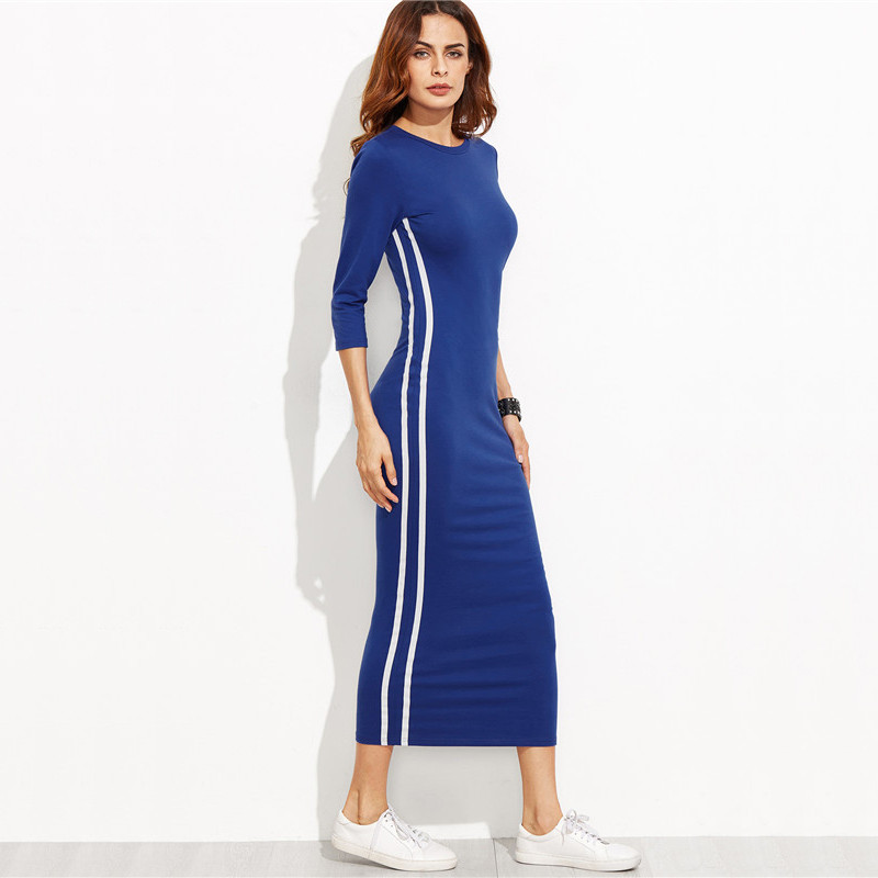 SheIn-Sexy-Dresses-2017-New-Arrival-Pencil-Dress-Women-Blue-Striped-Side-Three-Quarter-Length-Sleeve-32782298558