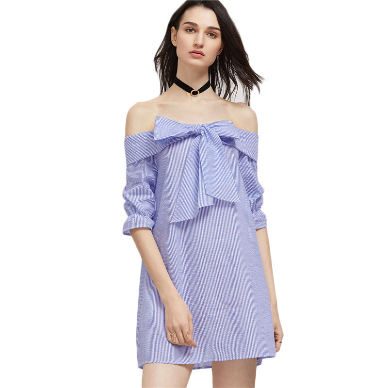 SheIn-Summer-Dress-Blue-And-White-Striped-Bow-Tie-Fold-Off-The-Shoulder-Dress-Womens-Half-Sleeve-Cut-32797291288