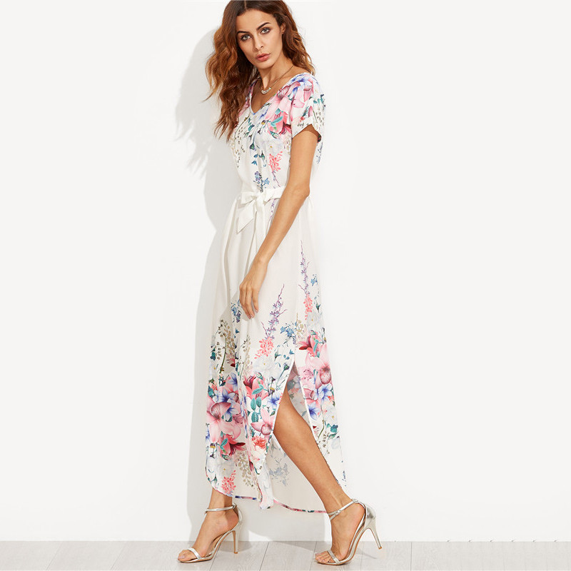 SheIn-Summer-Floral-Long-Dresses-For-Woman-Boho-White-Flower-Print-V-Neck-Short-Sleeve-Belted-Side-S-32732149257