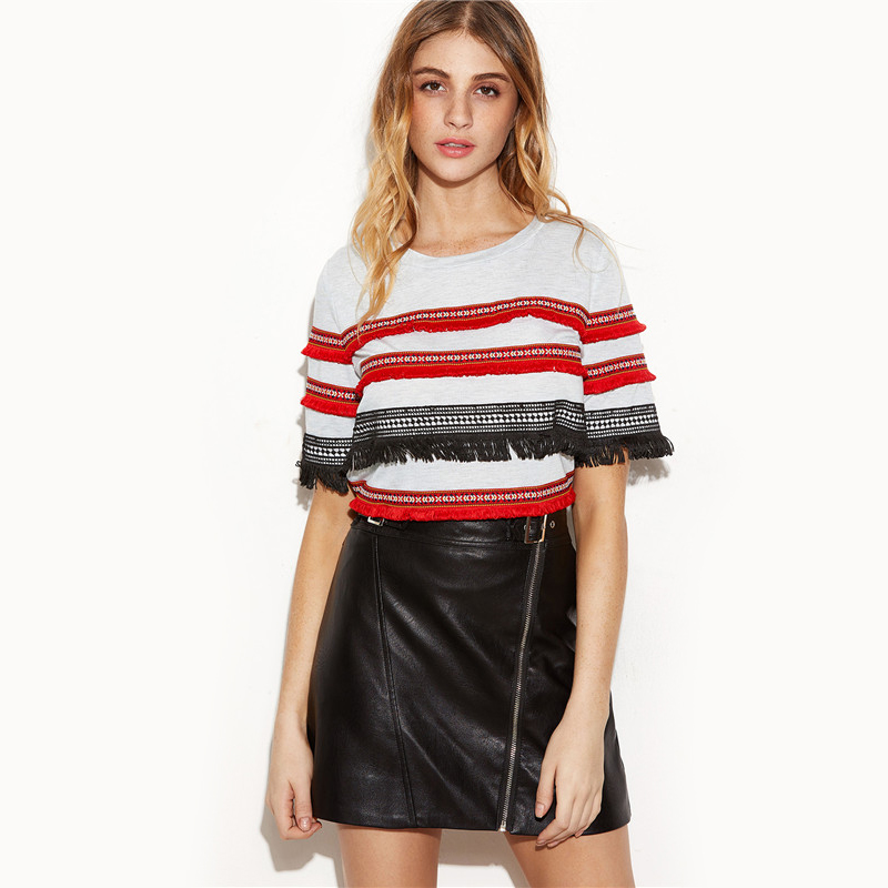 SheIn-Womens-Tops-Korean-Summer-T-shirt-2017-Vintage-Tee-Heather-Grey-Short-Sleeve-Embroidered-Fring-32789586815