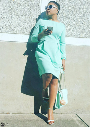 Sheinside-2016-Falle-Green-Three-Quarter-Length-Sleeve-A-Line-Midi-Round-Neck-A-Line-Dress-Women-Ele-32712615389