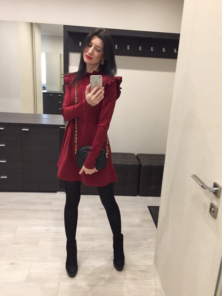 Sheinside-Ladies-Elegant-Designer-Korean-Dress-Mini-Dresses-Burgundy-Long-Sleeve--With-Frill-Detail--32773108003