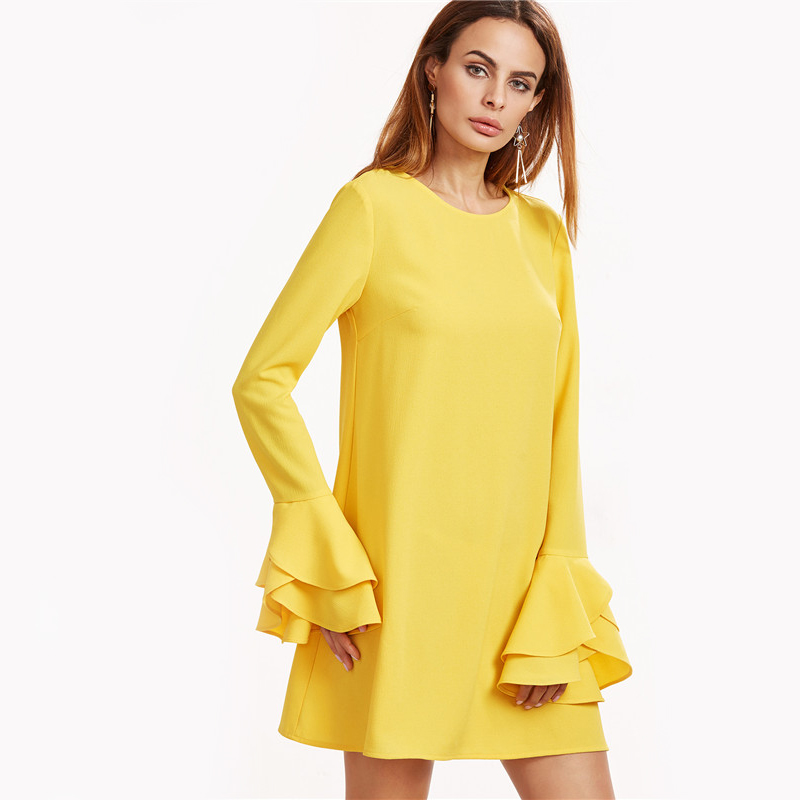 Sheinside-Womens-Dresses-New-Arrival-2017-Women-Business-Casual-Clothing-Yellow-Layered-Ruffle-Sleev-32789616884