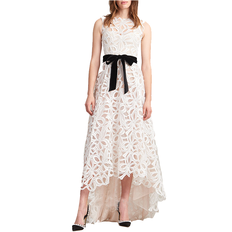 Spring-Summer-Dresses-2017-High-Quality-Women-O-Neck-Sleeveless-l-White-Lace-Dress-Long-Casual-Dress-32798148230