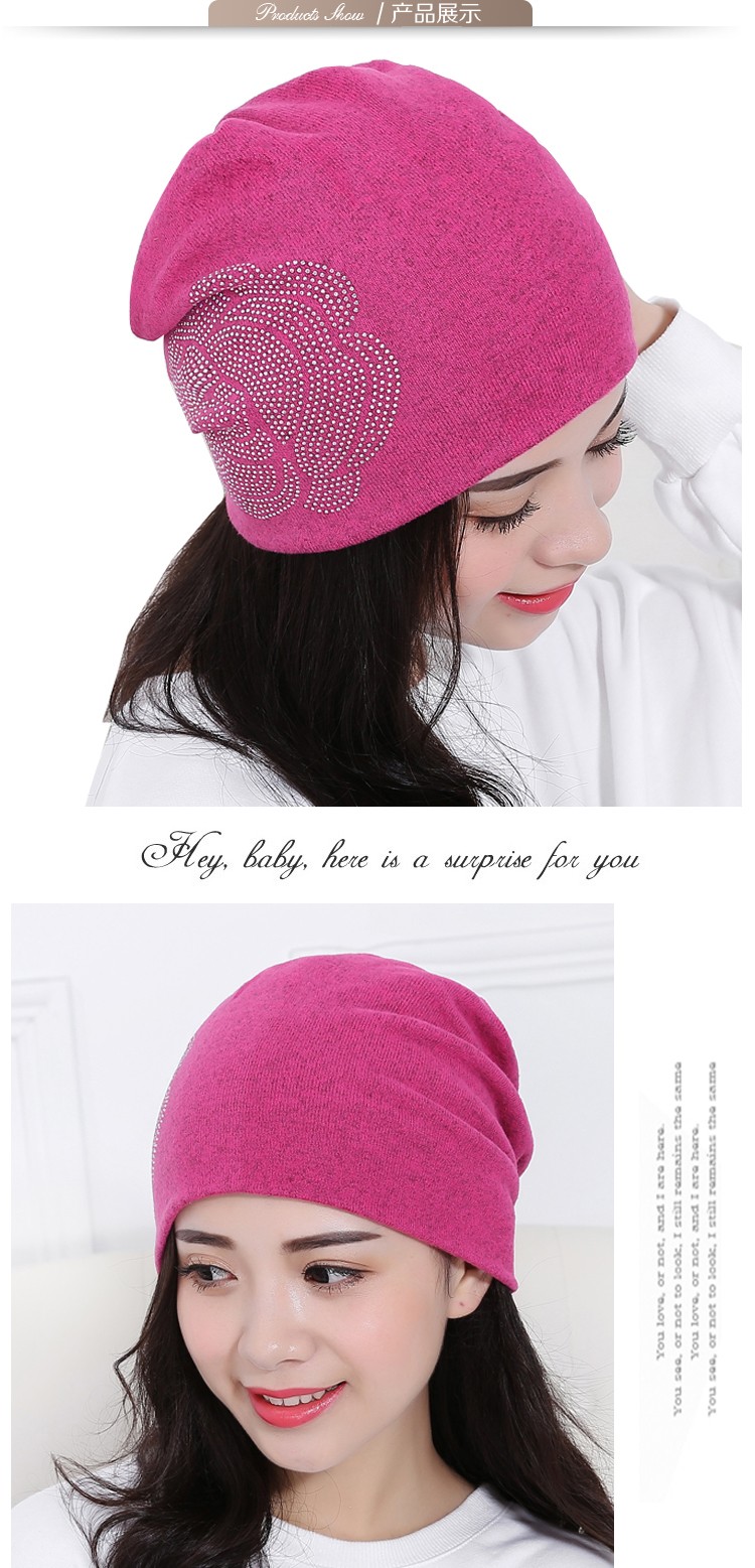 Spring-and-Autumn-ladies-beanie-knitted-hat-women-flower-rhinestones-hats-for-women39s-skullies-caps-32697214175