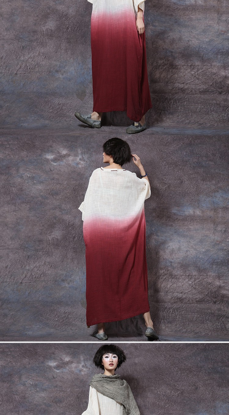 Summer-Dress-Patchwork-Solid-Color-Women-Dress-Casual-Loose-Vintage-Dress-Slash-Neck-Batwing-Sleeve--32628865060