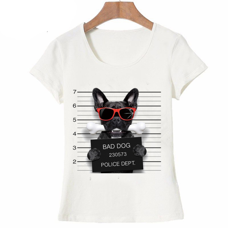 Summer-Unique-Police-Chihuahua-Design-T-Shirt-Women39s-short-sleeve-very-bad-dog-print-Tops-cool-Hip-32789144235