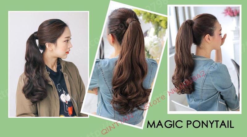 Synthetic-Wrap-Around-Ponytail-Clip-In-On-Hair-Extensions-Invisible-ribbon-HairPiece-Pop-Pony-Wavy-C-32255788611