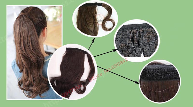 Synthetic-Wrap-Around-Ponytail-Clip-In-On-Hair-Extensions-Invisible-ribbon-HairPiece-Pop-Pony-Wavy-C-32255788611