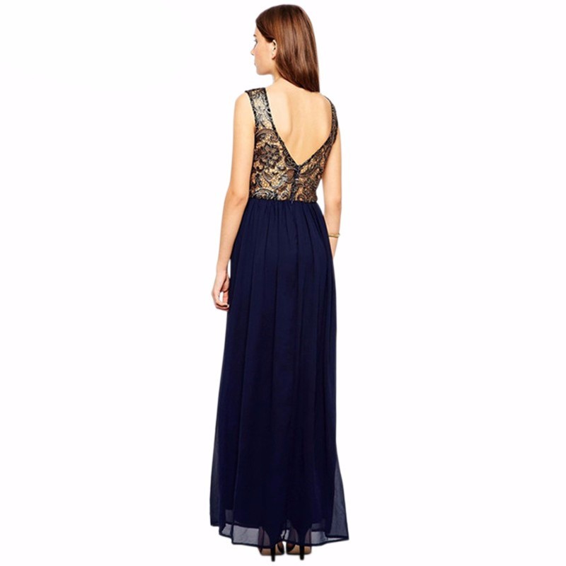T39O-Plus-Size-4XL-5XL-Evening-Long-Dress-Sleeveless-V-Back-Chiffon-Lace-Patchwork-Metallic-Elegant--32774284885