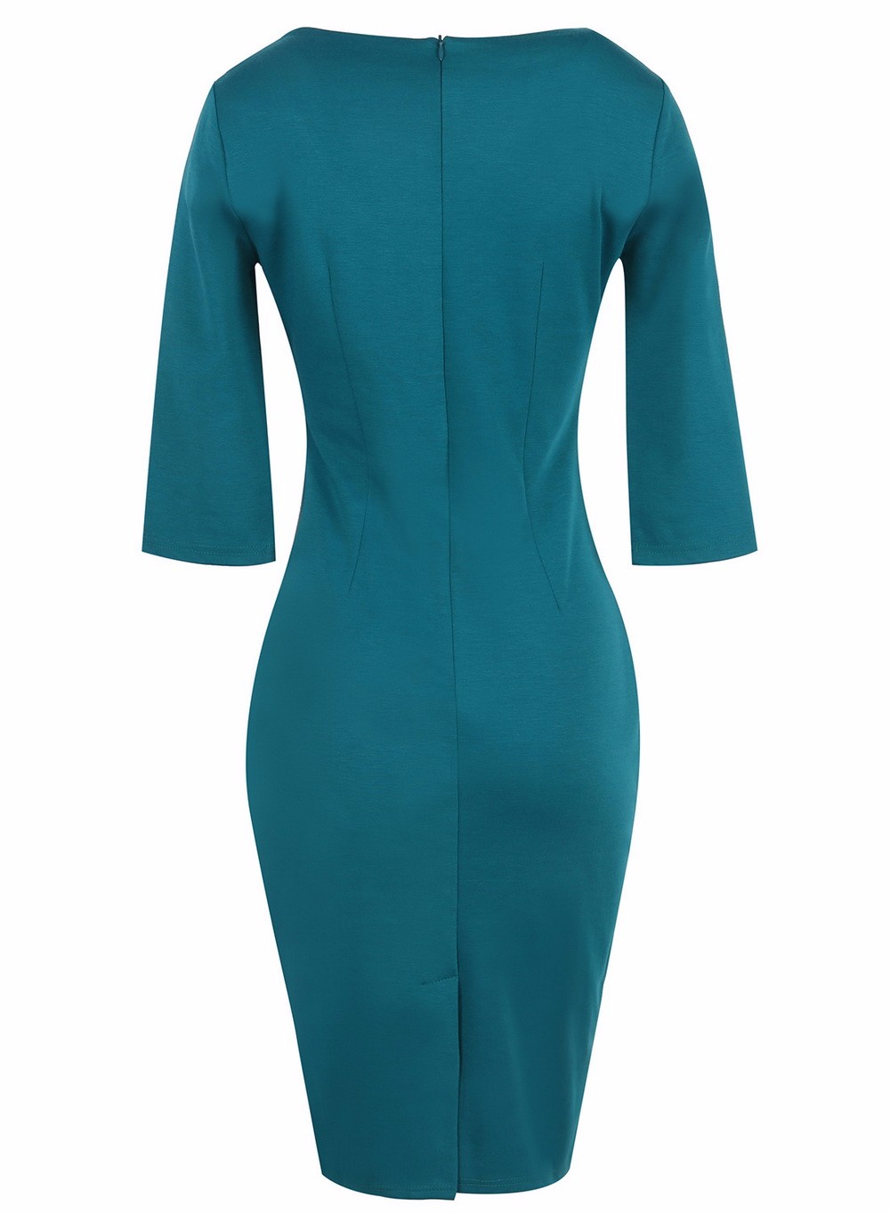 T39O-Womens-34-Sleeve-Elegant-Applique-Crochet-embroidery-V-neck-Party-Work-Office-Bodycon-Sheath-Pe-32765647955