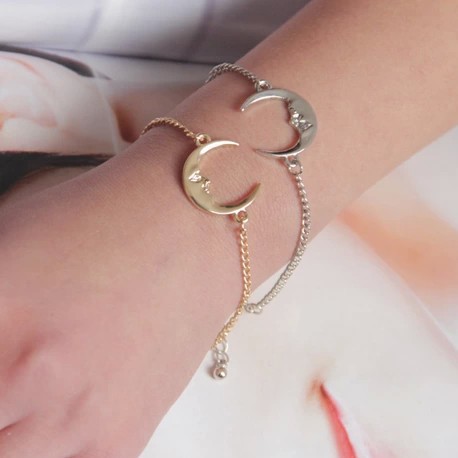 Timlee-B096-New-Moon-Face-and-Star-Alloy-bracelets-gift-for-friendjewelry-wholesale-1082013639
