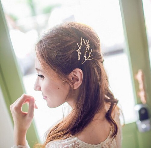 Timlee-H109-Free-shipping--Grace-Fashion-Branch-Hair-Clip-Barrettes-Girls-Lovely-Hair-Accessary-Gift-32640795010