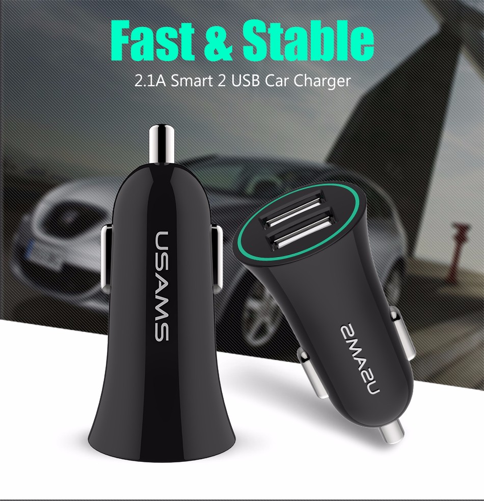 USAMS-Car-Charger-Max-21A-Dual-USB-Port-Mobile-Phone-Adapter-Car-Charger-for-iPhone-Samsung-LG-With--32676034134