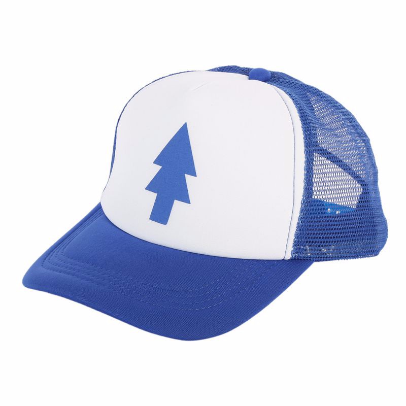 Unisex-Women-Men-Curved-Bill-BLUE-PINE-TREE-Dipper-Gravity-Falls-Cartoon-Mesh-Hat-Cap-Trucker-Baseba-32685593046