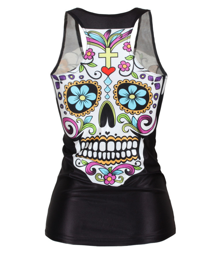 V9-Free-Shipping-Spring-New-2015-Women-t-shirt-Floral-Sugar-Skull--Tops-Adventure-Time--HOT-SALE-32633525441
