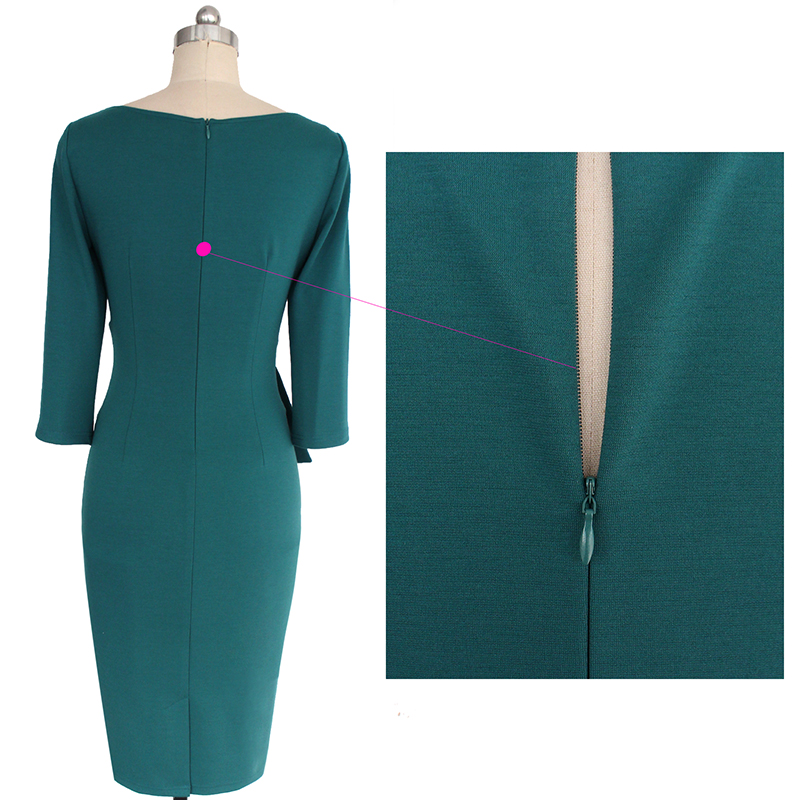 VfEmage-Womens-Asymmetric-Neck-Elegant-Belted-Tunic-Wear-to-Work-Office-Business-Bodycon-Stretch-Fit-32793189603