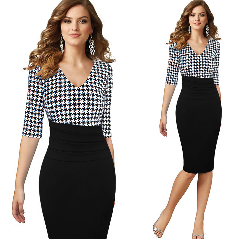 Vfemage-Women-Sexy-Mature-Ruffle-Vintage-Dress-V-Neck-Lace-Top-Half-Sleeve-Zipper-Club-wear-Casual-P-32759186850