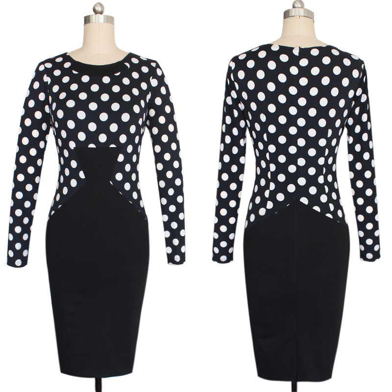 Vfemage-Womens-Elegant-Vintage-Houndstooth-Colorblock-Tunic-Wear-To-Work-Business-Casual-Party-Bodyc-32286212185