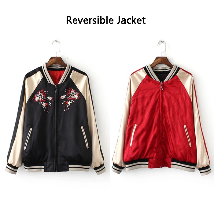 Vintage-Embroidery-Stars-Flower-Pattern-Reversible-Jacket-Coat-Women-Contrast-Sleeve-Bomber-Pilots-O-32670436886