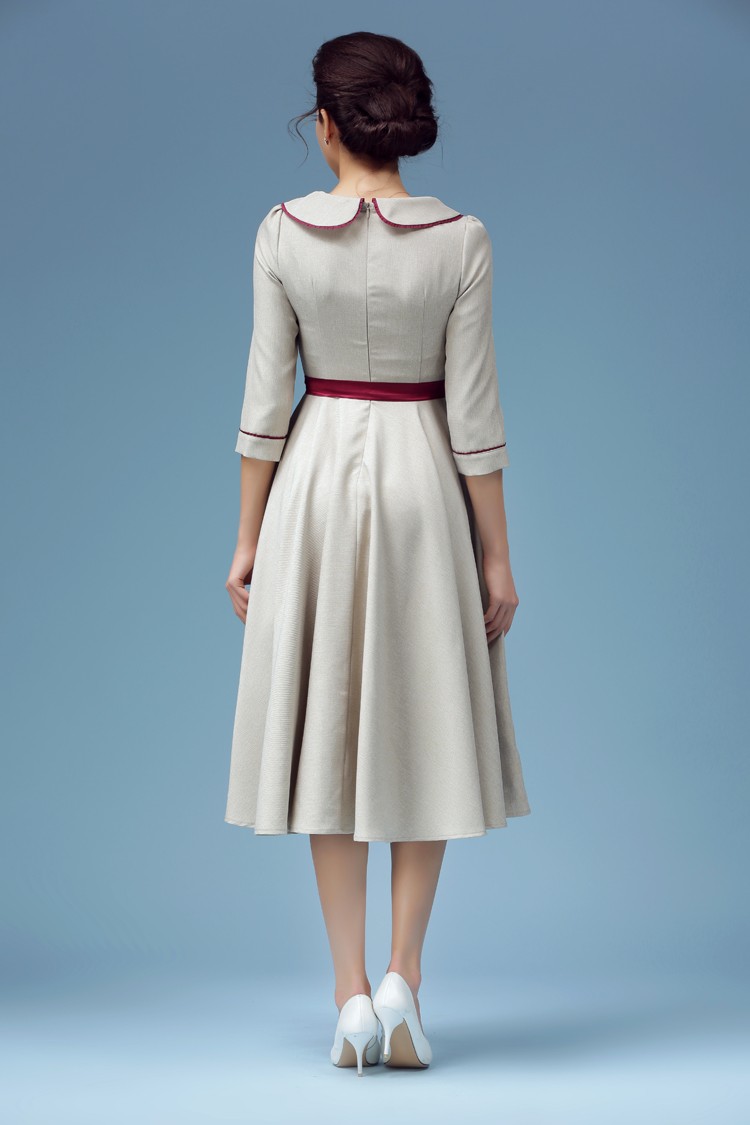 Vintage-Retro-Preppy-Style-Dress-For-Women-Three-Quarter-Sleeve-Empire-Elegant-Dresses-Vestidos-Casu-32772785757