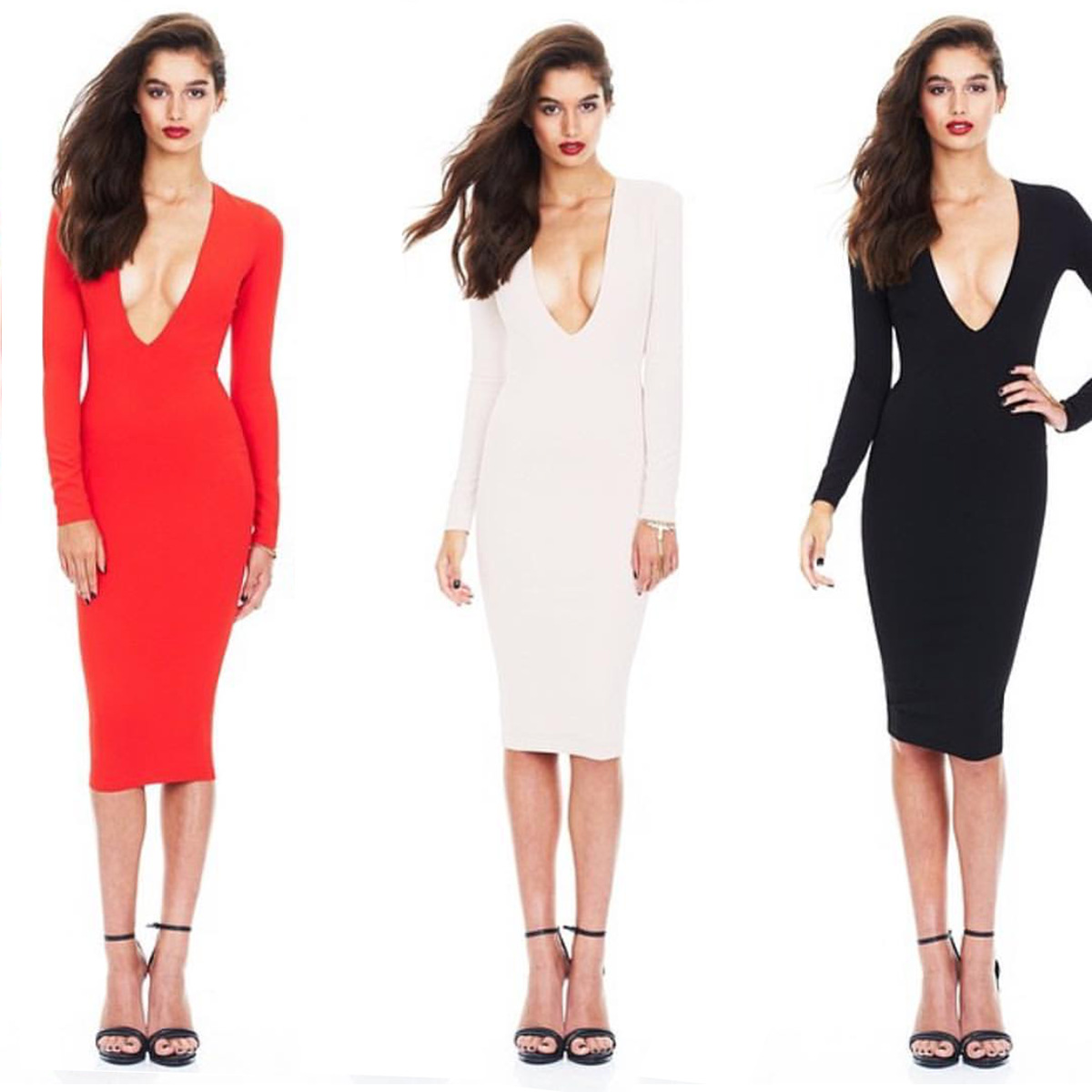 Winter-2017-Warm-Fabric-White-Party-Dresses-Vestidos-Deep-V-neck-long-sleeve-dress-women-Bandage-Sex-32790875196