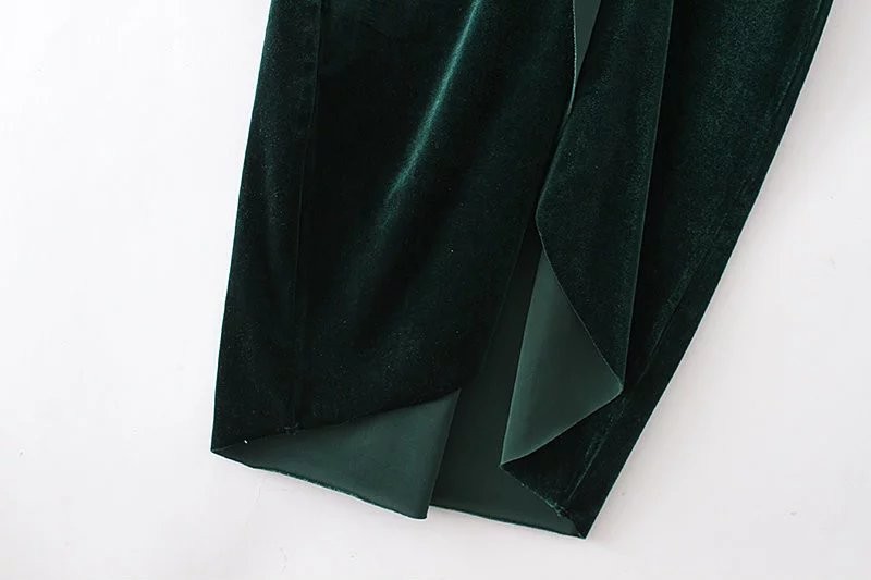 Winter-Velvet-Dress-Cross-Deep-V-Long-Sleeve-Sexy-robe-Solid-Color-Women-Casual-Dresses-Plus-Size-XZ-32772671484