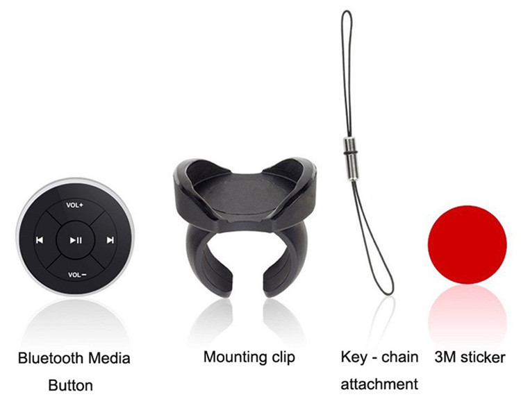 Wireless-Bluetooth-Media-Remote-steering-wheel-remote-mobile-mp3-music-play-for-car-motorcycle-bike--32687922963