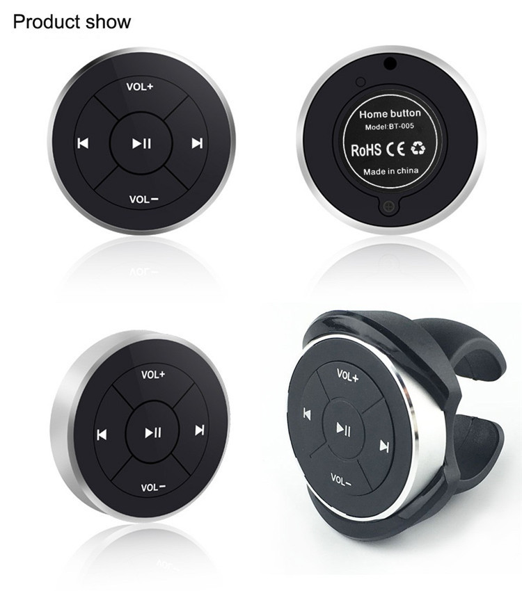 Wireless-Bluetooth-Media-Remote-steering-wheel-remote-mobile-mp3-music-play-for-car-motorcycle-bike--32687922963