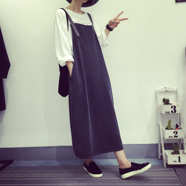 Woman39s-Casual-Sundress-Black-Suspender-Dress-Women-Loose-Fit-Slip-Dresses-Spring-Maxi-Robe-Femme-S-32791430299