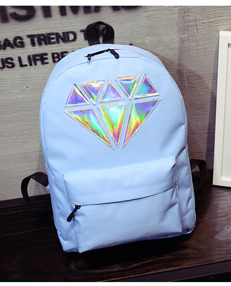 Women-Canvas-Backpack-School-Bags-Holographic-Silver-Diamond-Solid-Teenage-Girls-Female-Men-Laptop-S-32659574067