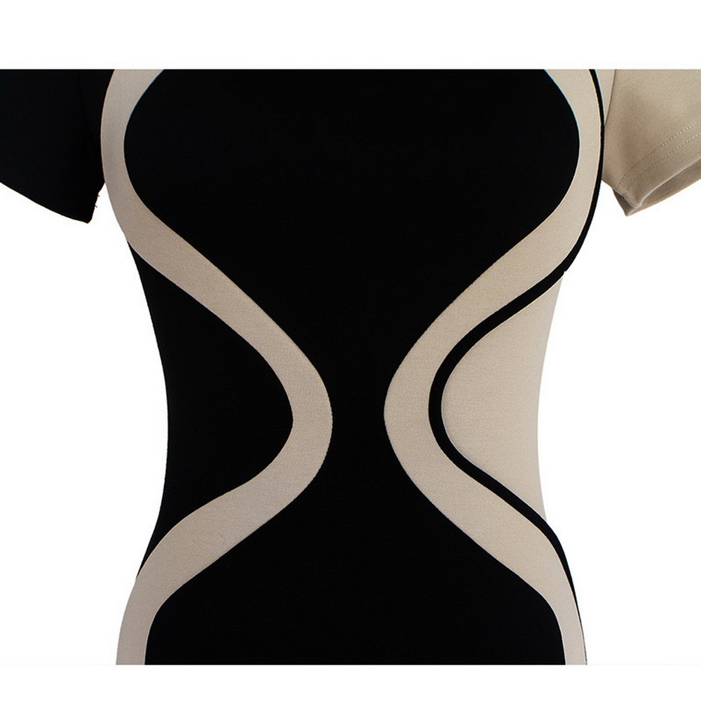 Women-Elegant-Optical-Illusion-Colorblock-Contrast-Patchwork-Dress-O-Neck-Bodycon-Casual-Office-Penc-32750098526