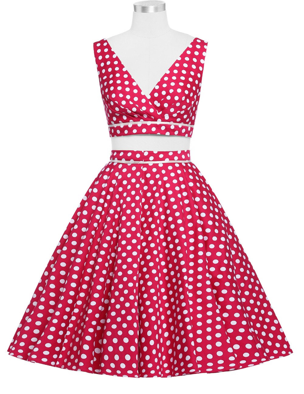 Women-Rockabilly-swing-Clothing-pin-up-Dress-robe-Polka-Dots-vestidos-Summer-style-Retro-two-piece-5-32594058925